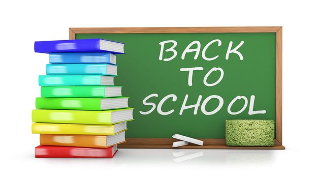 chalk board with the inscription back to school