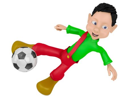 Boy and Ball on a white background