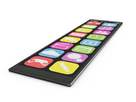 modern touchscreen smartphone on a white background