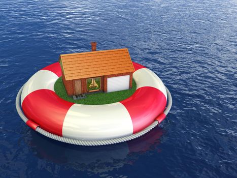 cozy house which is located on lifebuoys