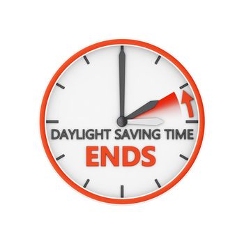 time change to daylight saving time on white background