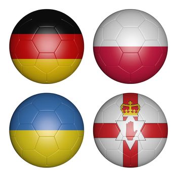balls with flags of the  Championship, group c