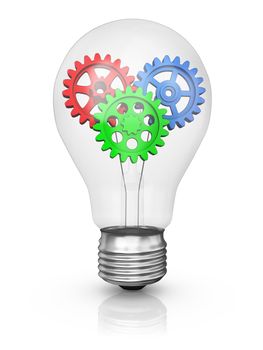 incandescent lamp which is located inside the color gears