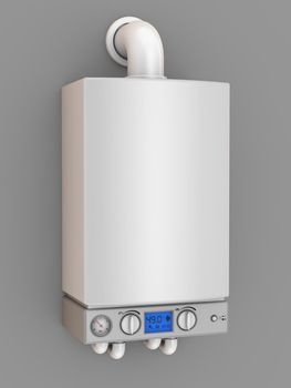a modern turbofan boiler with the 3D rendering