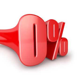 volumetric figure zero percent on white background