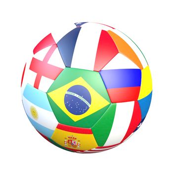 soccer ball with flags of the world