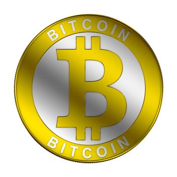 Bitcoin symbol on a white background 3d render