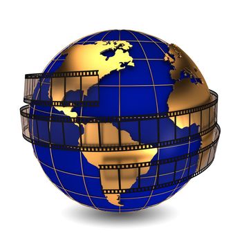 film around the earth symbolizes the film industry