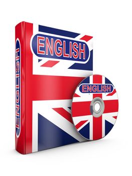 book and a CD with the image of the flag of Great Britain and the inscription - English