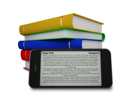 modern smartphone used as an e-book