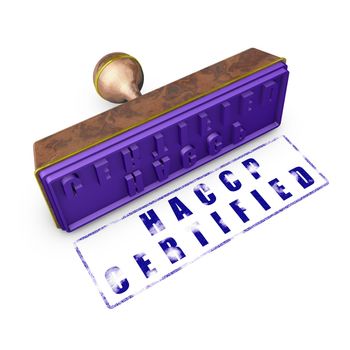 wooden seal with gold trim and imprint-haccp certified