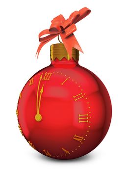 Clock in the shape of a ball for Christmas tree.