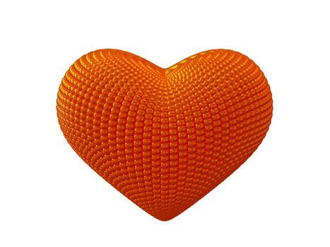 beautiful red heart from balls on white background
