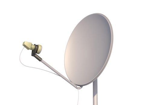 satellite dish on a white background 3d render