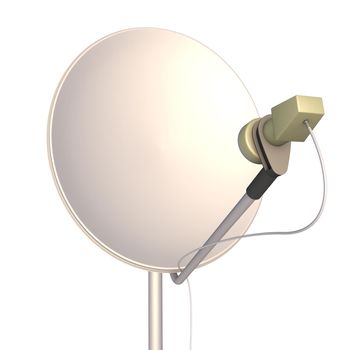 satellite dish on a white background 3d render