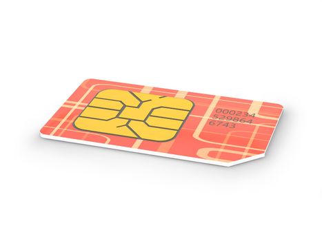 sim card for mobile phone isolated on white background