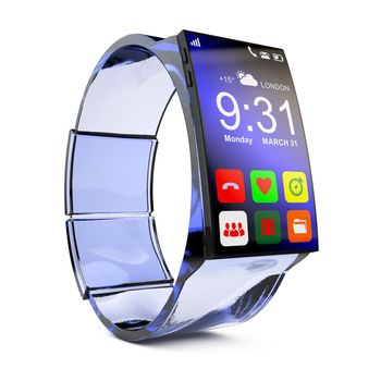 smart watches in glass design on a white background