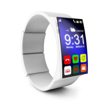 smart watches in white design on a white background