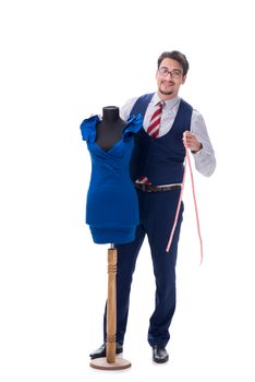 Male tailor isolated on white background
