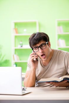 Student preparing for university exams