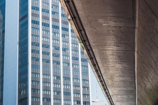 Skyscrapers and business buildings in the Shibuya district of Tokyo, Japan