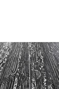 Empty black wooden surface against white background. Mockup for design.