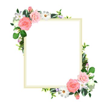 Floral square wreath frame template (with copy space)