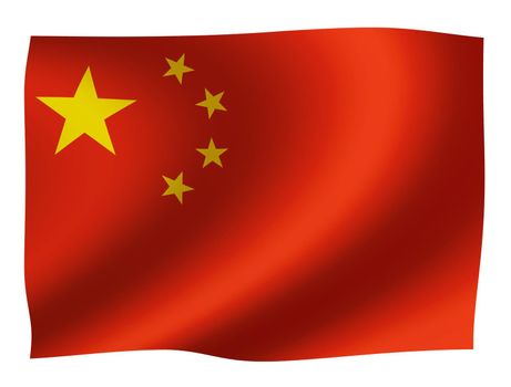 Waving national flag illustration / China