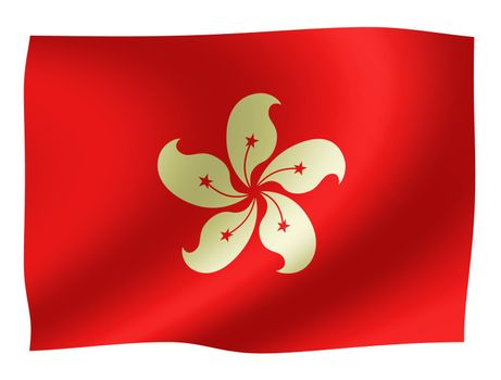 Waving national flag illustration / Hong kong