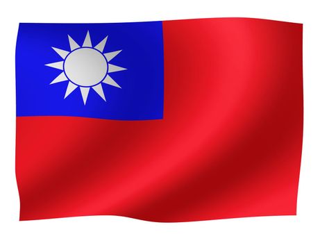 Waving national flag illustration / Taiwan