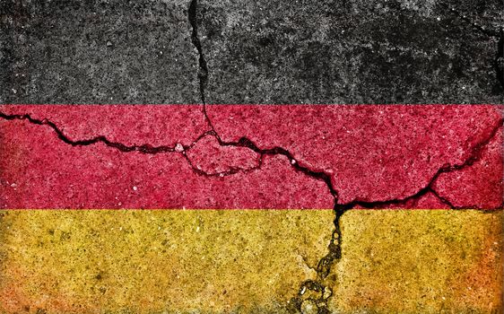 Grunge country flag illustration (cracked concrete background) / Germany