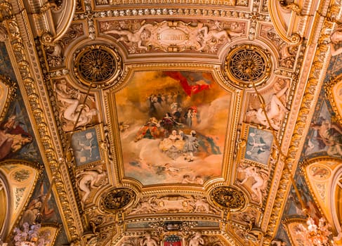 PARIS  AUGUST  08 , An interior view of the reception rooms at  the city hall of Paris shown on AUGUST 08, 2014 in Paris, France.