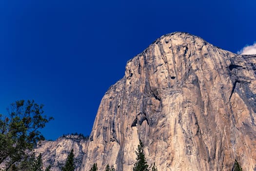 World famous rock climbing wall of El Capitan, Yosemite national park, California, usa