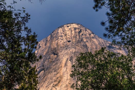 World famous rock climbing wall of El Capitan, Yosemite national park, California, usa