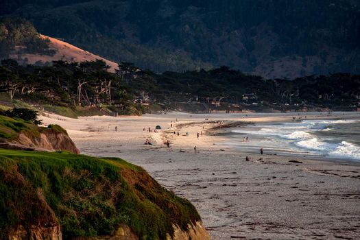 Coastline golf course, greens and bunkers in California, usa