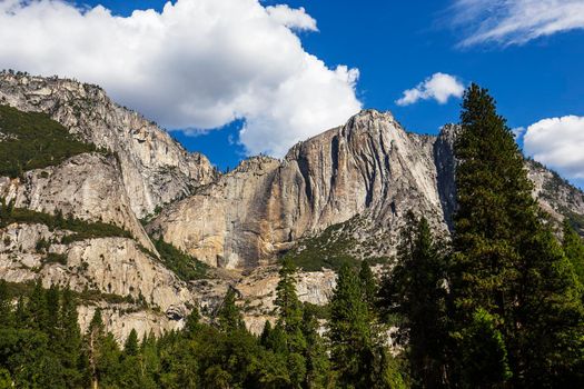 World famous rock climbing wall of El Capitan, Yosemite national park, California, usa