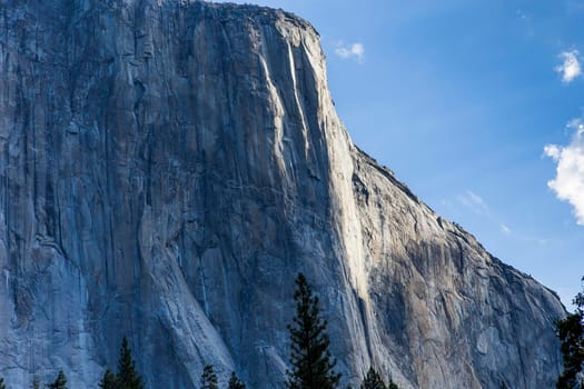 World famous rock climbing wall of El Capitan, Yosemite national park, California, usa