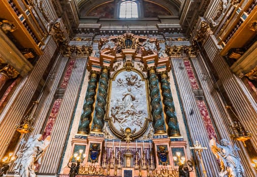 ROME, ITALY, JUNE 16, 2015 : interiors and architectural details of  sant  Ignazio church, june 16, 2015, in Rome, Italy