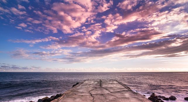 jetty and lighthouse in Saint Pierre, La Reunion island, Indian Ocean, april 26, 2016,  Saint Pierre, France