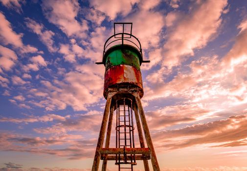 jetty and lighthouse in Saint Pierre, La Reunion island, Indian Ocean, april 26, 2016,  Saint Pierre, France