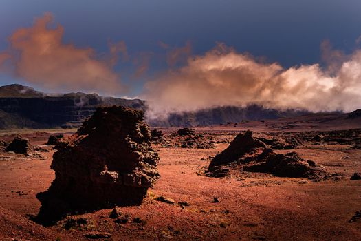 Piton de la Fournaise volcano, Reunion island, indian ocean, France