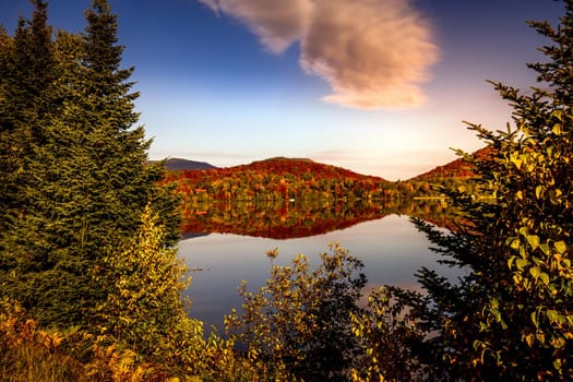 view of the Lac-Superieur, in Laurentides, Mont-tremblant, Quebec, Canada