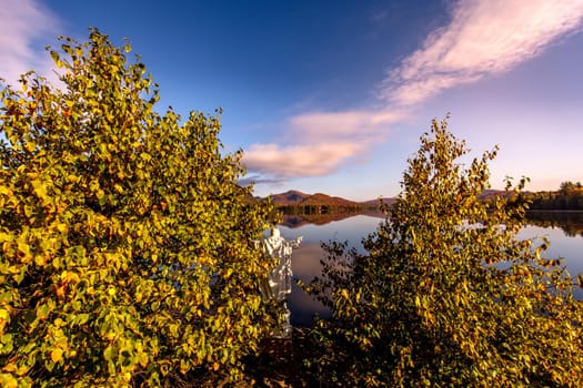 view of the Lac-Superieur, in Laurentides, Mont-tremblant, Quebec, Canada