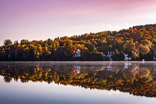 view of the Lac-Superieur, in Laurentides, Mont-tremblant, Quebec, Canada