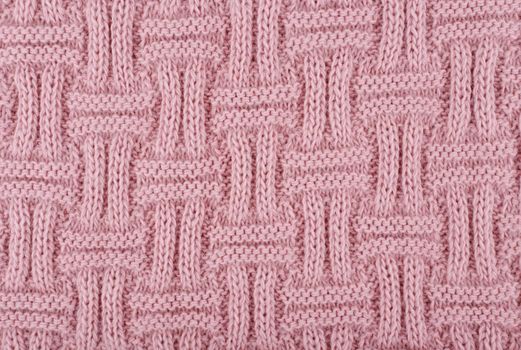 Dusty purple knitted texture with pattern. Hand made knitted close up. Concept of template for backgrounds