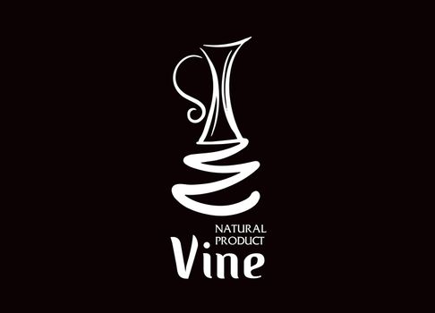 Vector logo drawn by hand. Wine Making Jug.