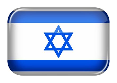An Israel web icon rectangle button with clipping path 3d illustration