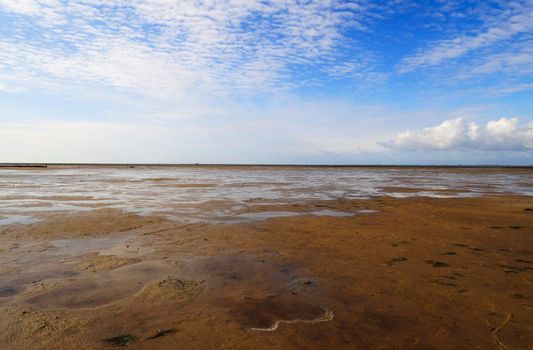 The Wadden Sea National Park near the Peninsula Nordstrand, Germany, Europe