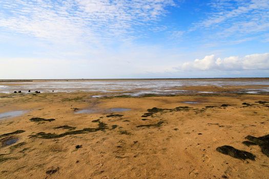 The Wadden Sea National Park near the Peninsula Nordstrand, Germany, Europe