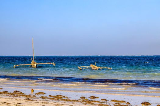 A traditional Boat at Diani Beach - Galu Beach - Kenya, Africa